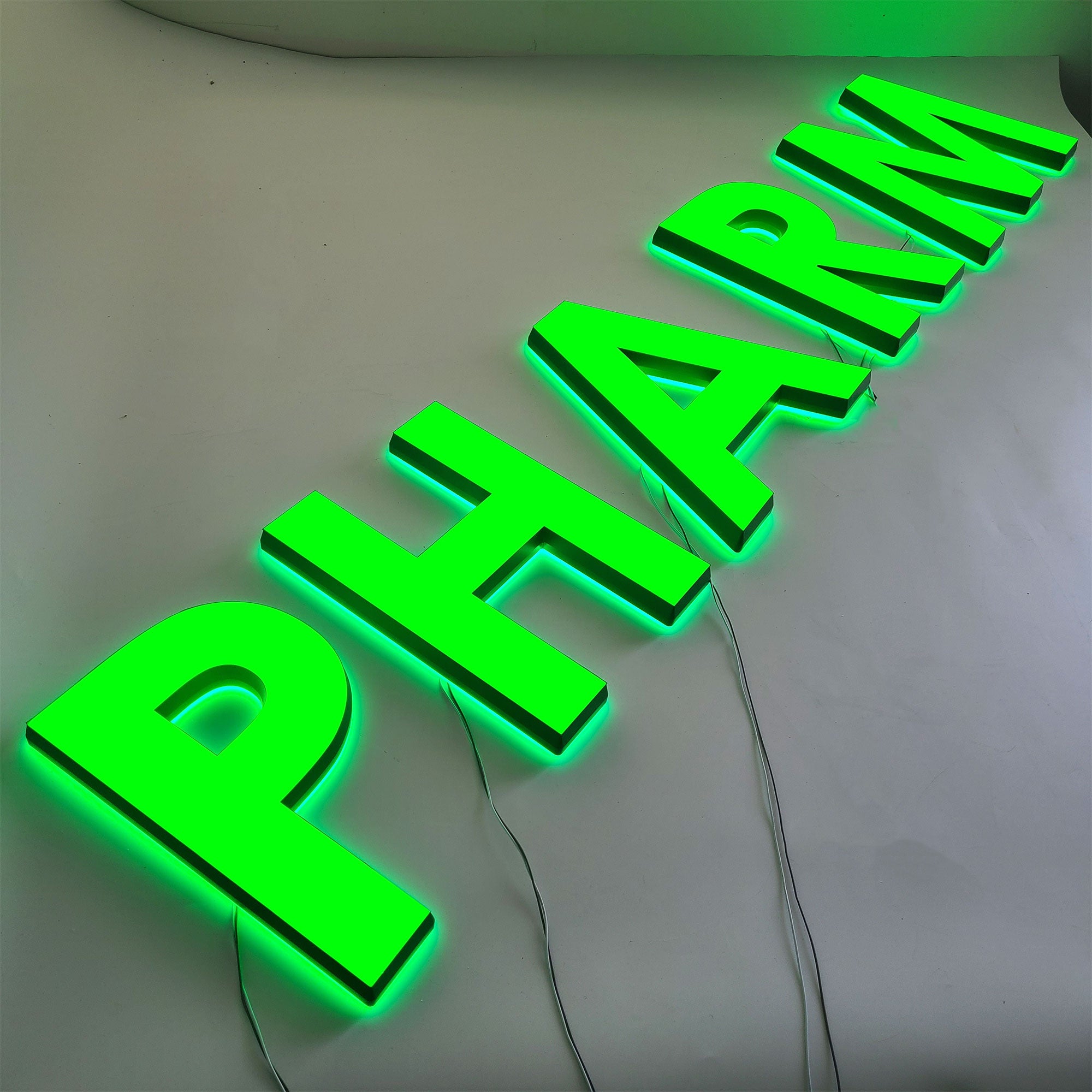 Double-Sided Light Up Acrylic Cut Letters with LED Backlighting for Storefront Business Signage