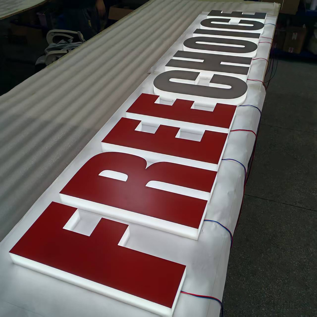 Customized 3D Waterproof Acrylic LED Channel Letters Exterior Business Side Lighting Sign Letters