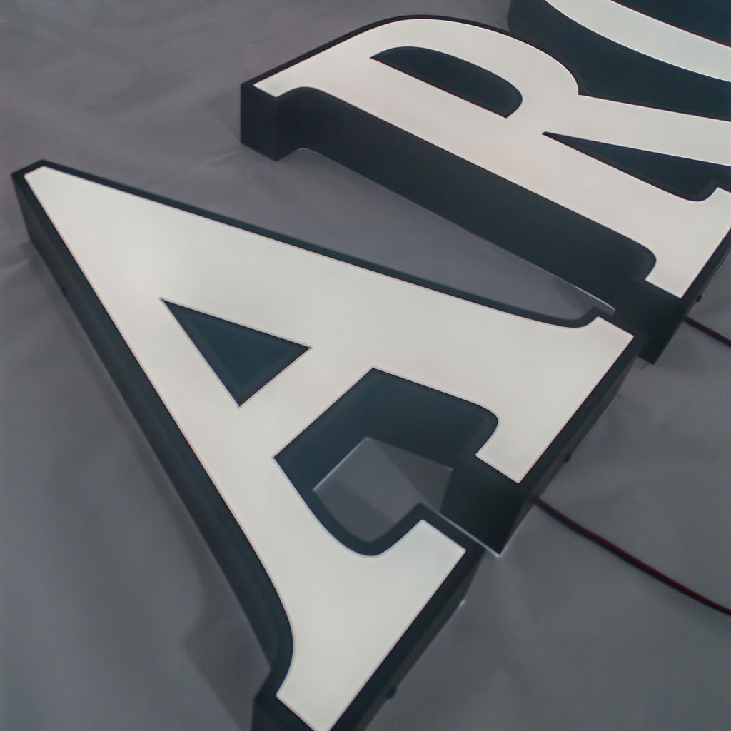 Stainless Steel Frontlit Sign Exterior Led Letter Sign with Trimcap Metal Led Channel Letter Sign with Paint
