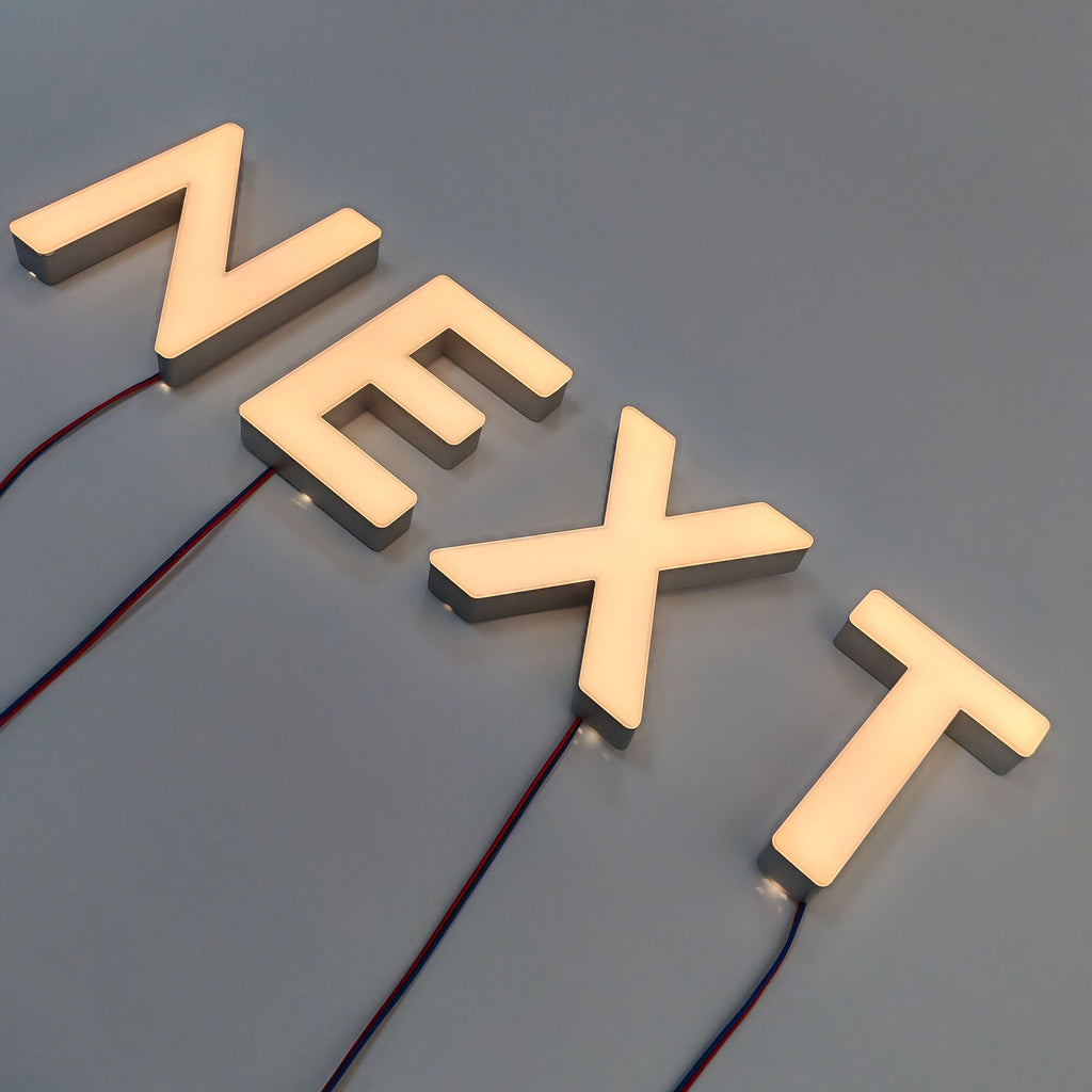 Customized 3D LED Channel Letters Sign Outdoor Waterproof Business Face-lit Trimless Stainless Steel Reception Wall Illuminated Letters