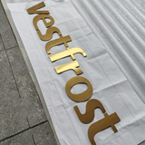 3D Solid Metal Sign Letters Laser Cutting Gold Brushed Letters Company Advertising Interior Stainless Steel Sign