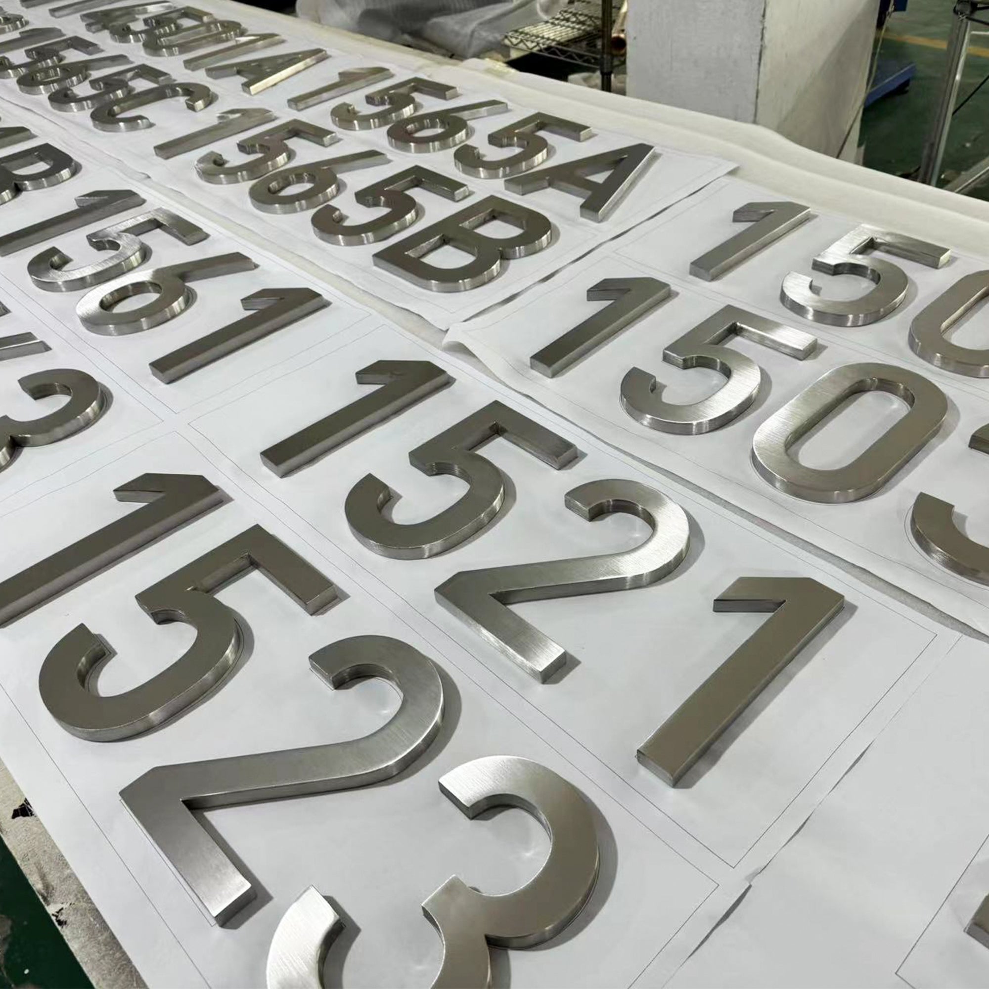 Custom design 3D letters business signs indoor company reception wall signs stainless steel letter metal double sided logo