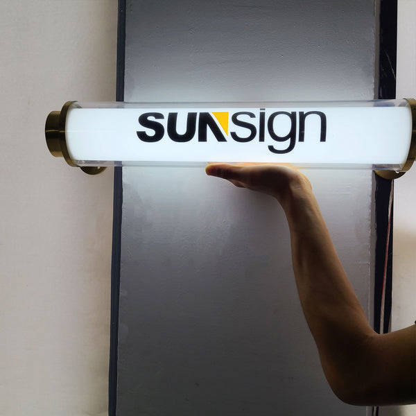 Exterior Round Tube Acrylic Lightbox – sunsignus