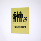 Customized Stainless Steel Gold Brushed Braille Wall Signs Office Indoor 3D Acrylic Cut Braille Sign