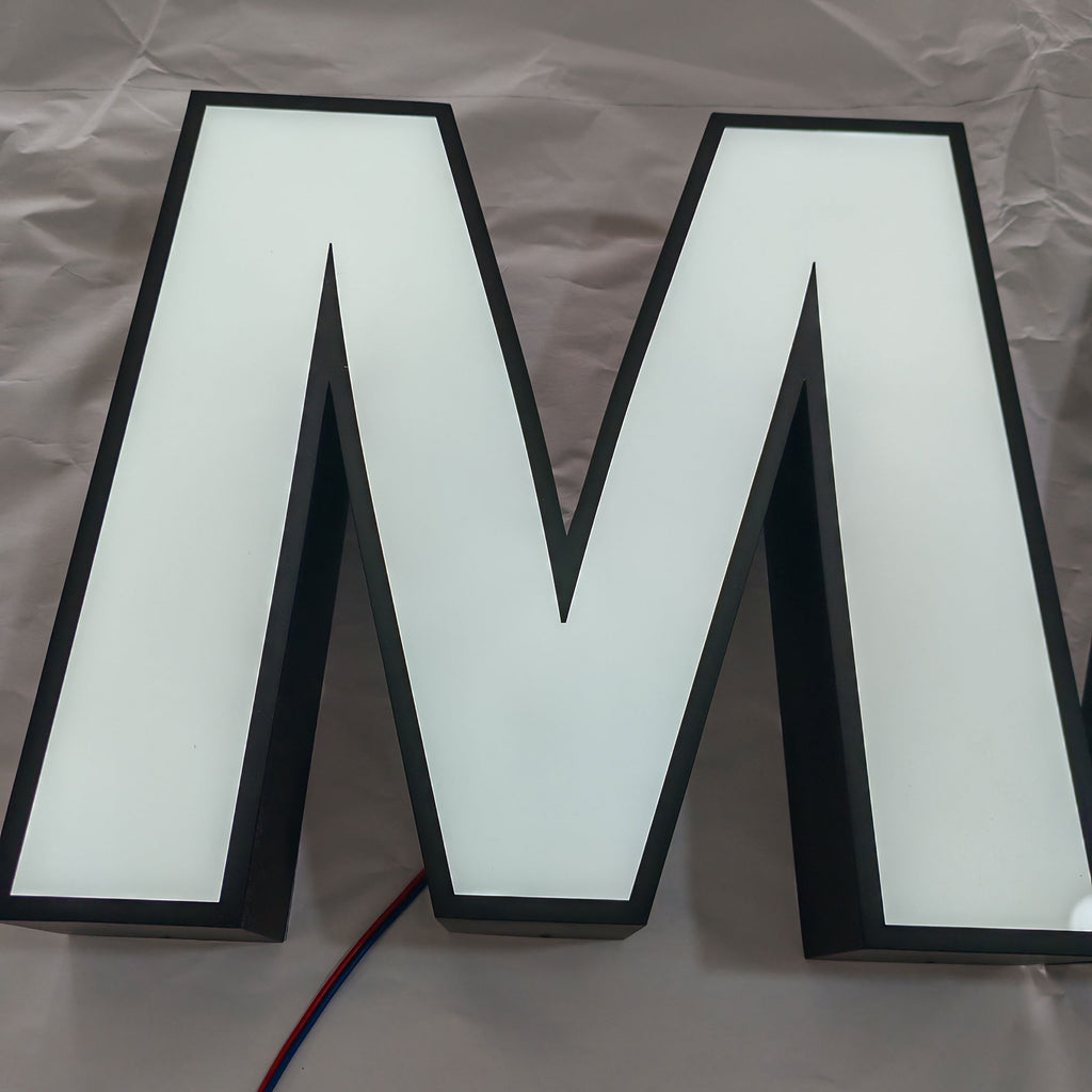 Custom Frontlit Letters Sign Company Reception Lobby 3D Wall Sign Store Front LED Metal Channel Letter Sign