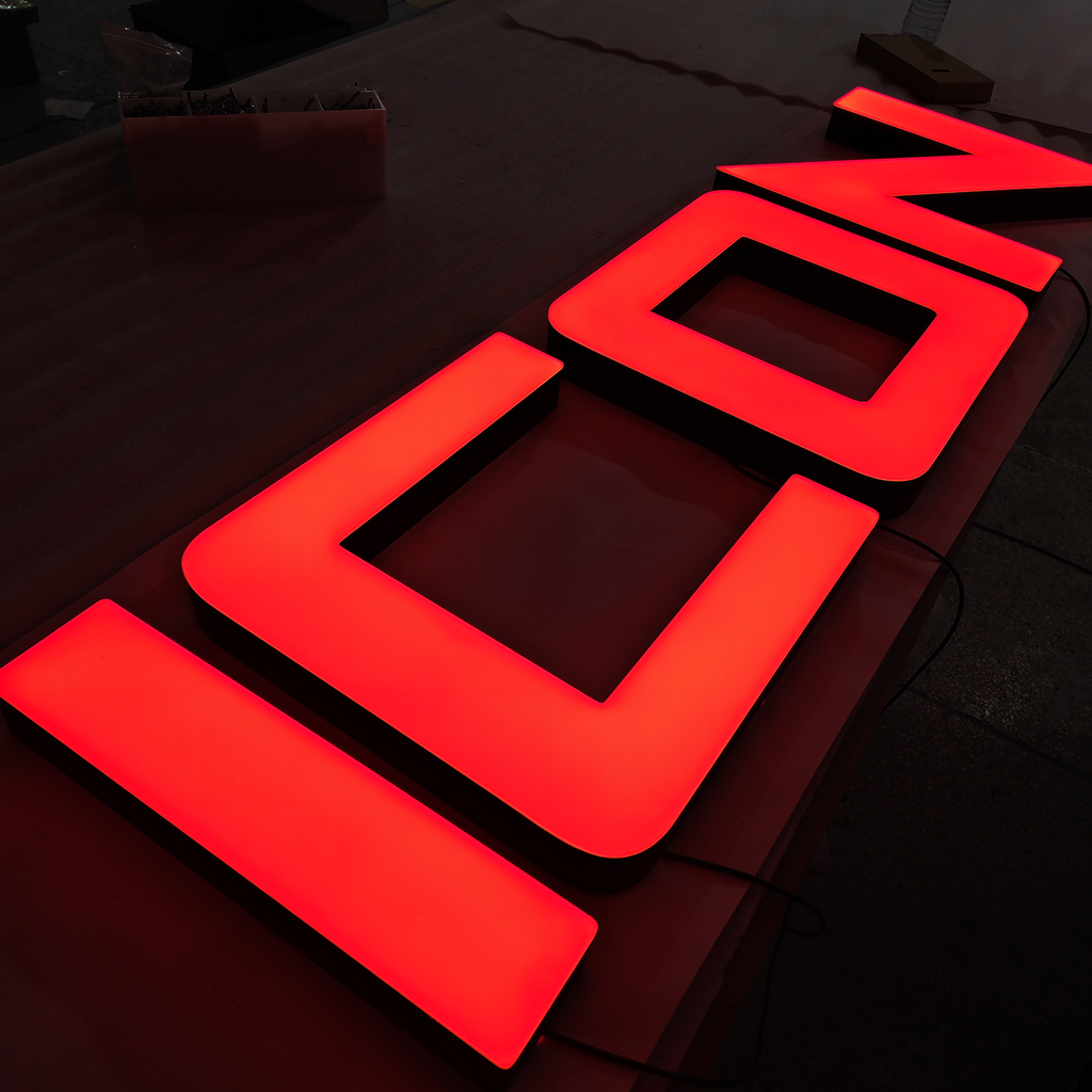 Store Front Custom Stainless Steel 3D Sign Letters Outdoor Face Illuminated Channel Letters Signage