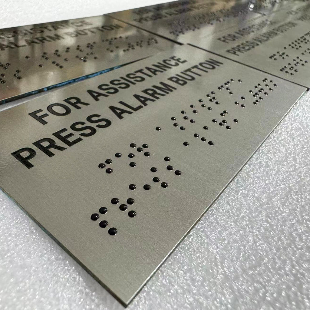 Custom directional Sign ADA Braille Number Sign Interior Informational Braille Signage Door Front Metal Signs