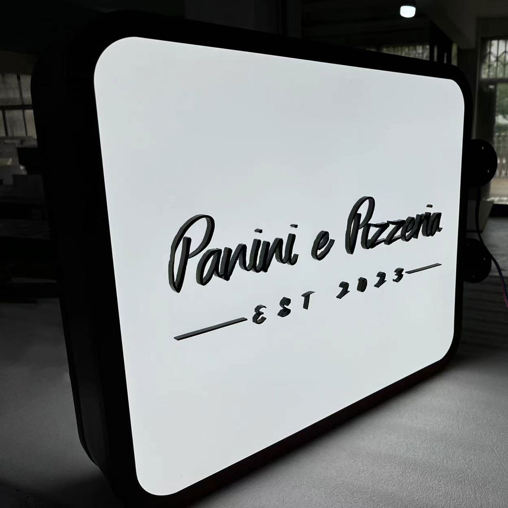 Rectangle Light Box Double Sided Illuminated Display Signs Custom Wall Blade Signs LED Business Logo Signage