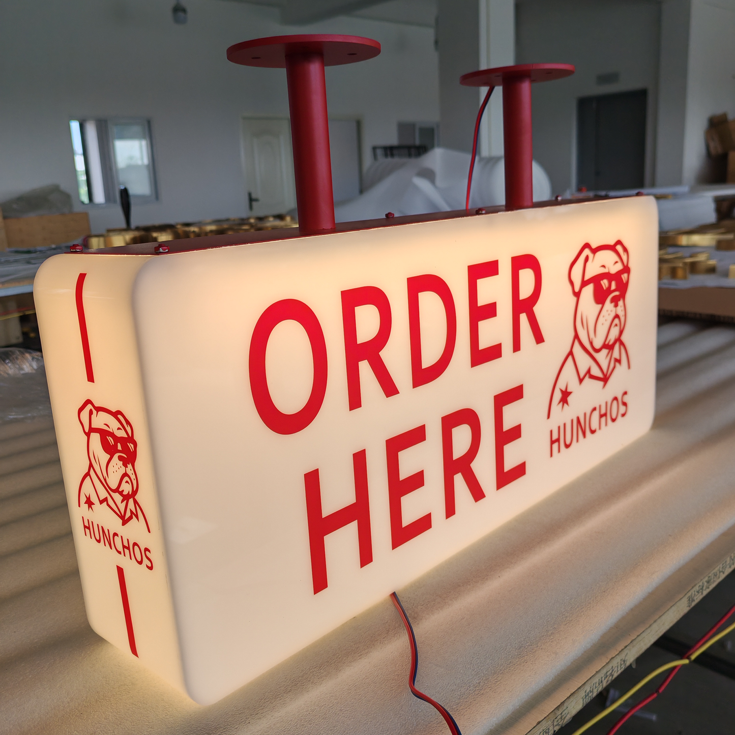 Coffee Shop Acrylic LED Lightbox Logo Sign 3D Luminous Rectangle Full Lit Light Box Signage