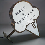 Custom Ice Cream Shope Wall Blade Double Sided Led Lightbox Signs Outdoor Business Illuminated Signboard