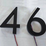 Shop Front LED Signs Office Indoor Room Numbers Backlit Brushed Channel Letters Home Address 3D Numbers