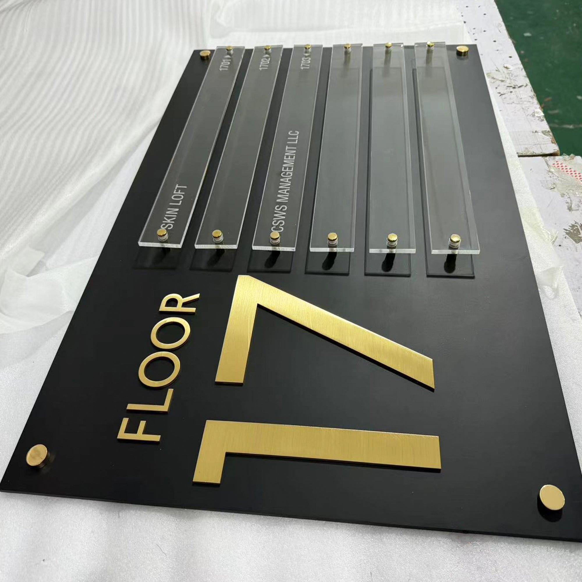 Personalized Acrylic Plaque Sign Wall Mounted Directional Signs Custom Company Indoor Room Way-finding Signages