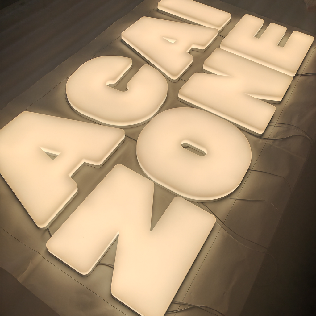 3D Edge Light-Up LED Acrylic Letter Signs Shop Indoor Decor Wall Facelit Letter Signage