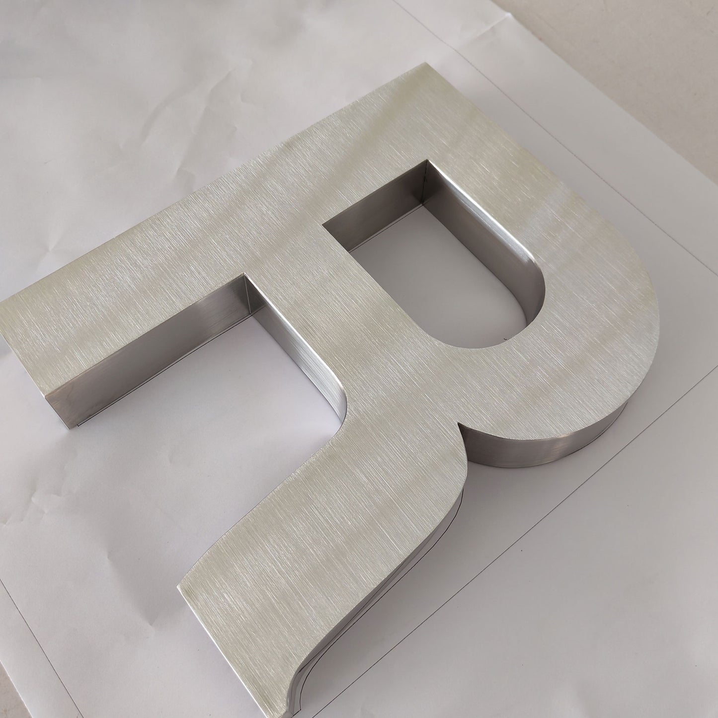 Personalized 3D Metal Letter Signs Exterior Business Wall Logo Sign Brushed Finish Stainless Steel Channel Letters