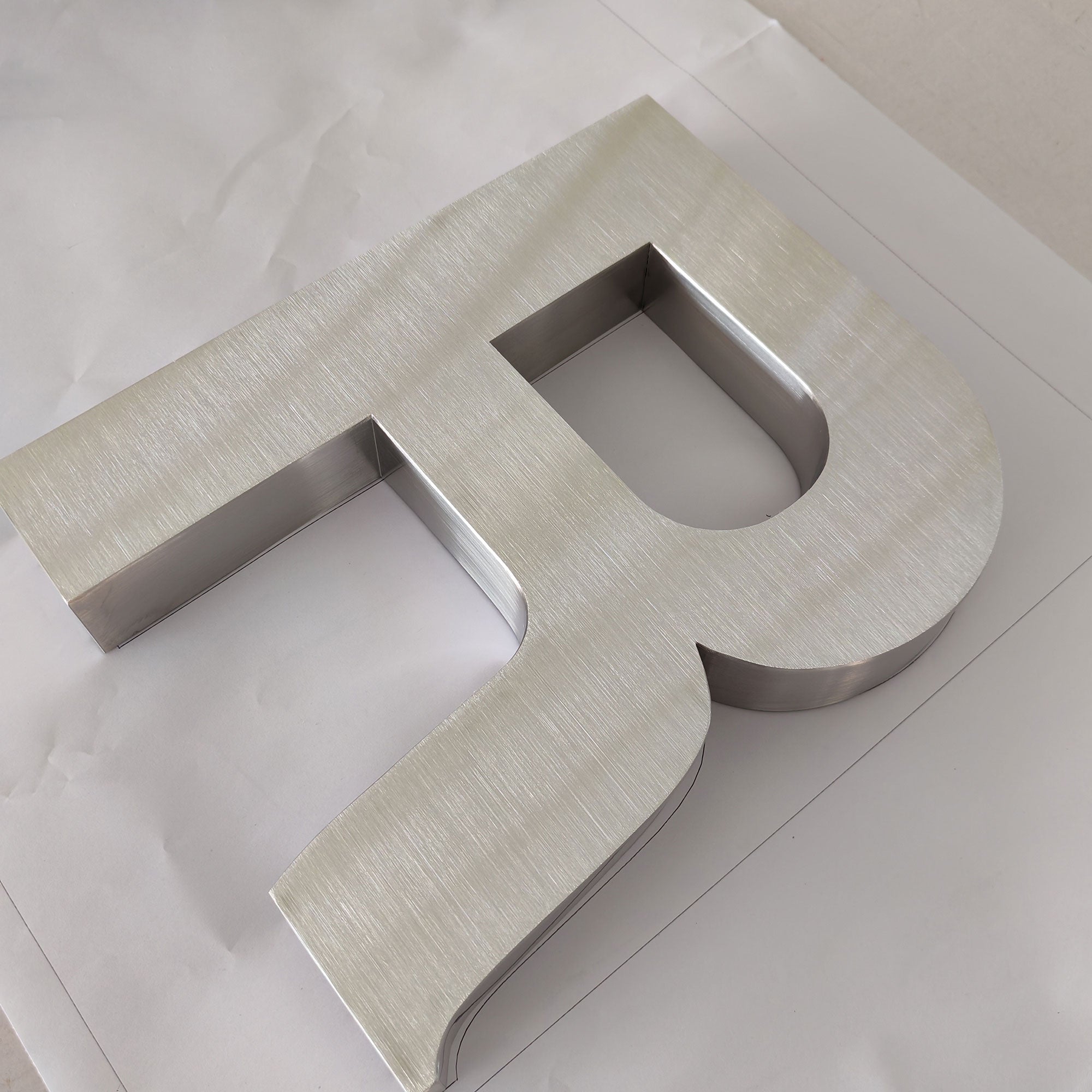 Personalized 3D Metal Letter Signs Exterior Business Wall Logo Sign Brushed Finish Stainless Steel Channel Letters