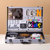 Portable led sample box 3d illuminated letters display business led sample kit box with metal channel letters