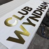 Company Lobby Wall Metal Signage Custom Flat Cut Stainless Steel Letters with Bronze Brushed Finish