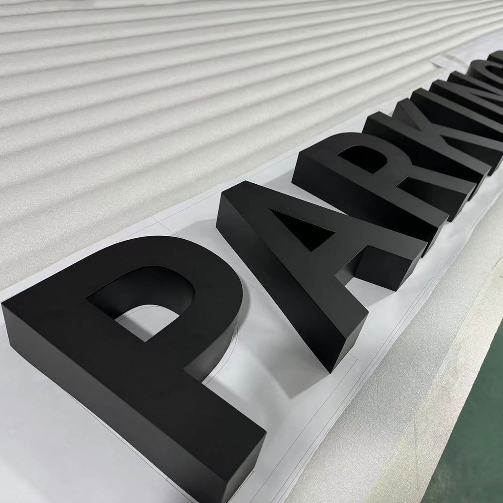 Aluminium Exterior 3D Channel Letter Sign Color Painted Metal Letters Signage Outdoor Non Illuminated Logo Sign