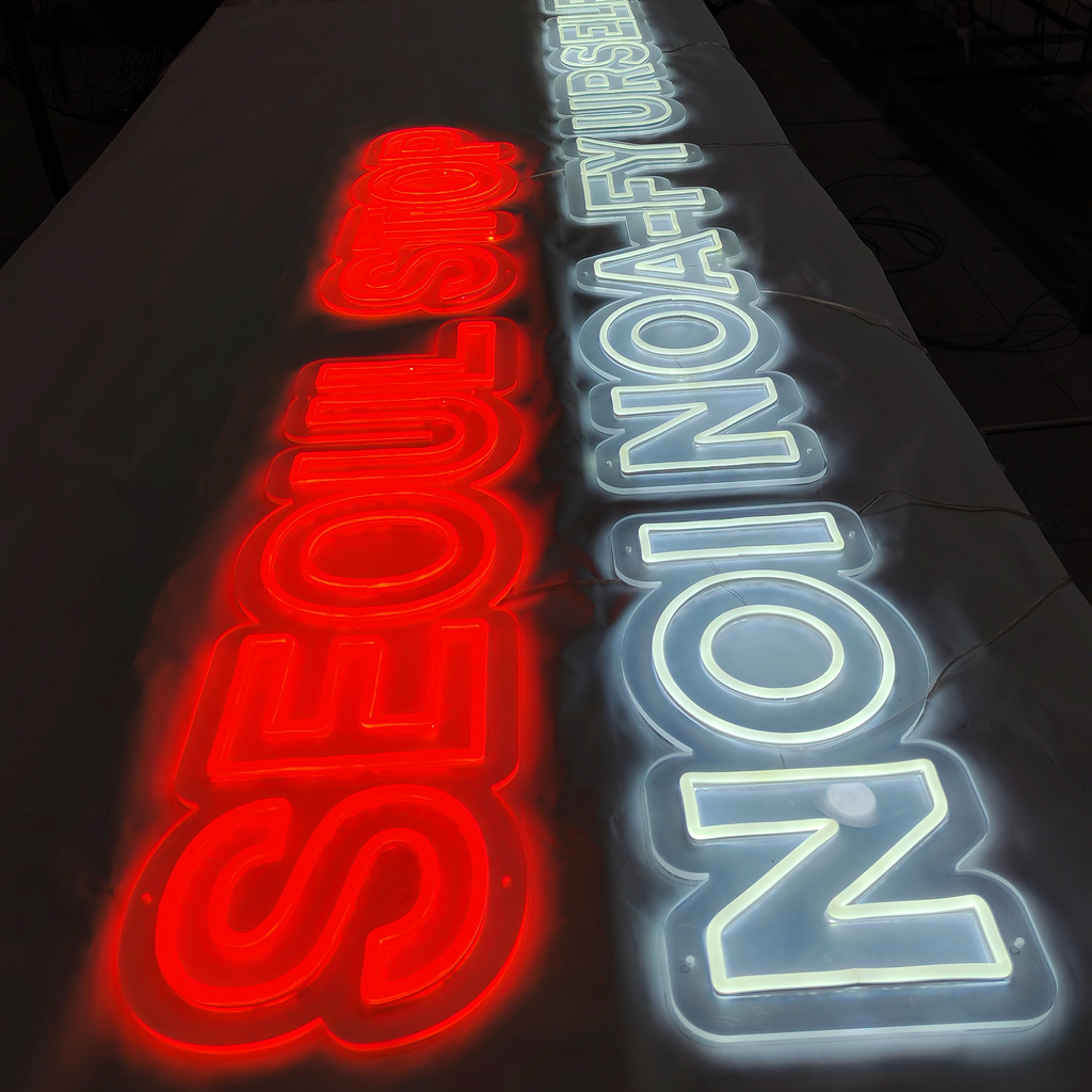 Restaurants Party Decorative Wall LED Neon Lights Interior Custom Hanging Lighted Flex Neon Letters