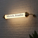 Indoor custom store logo sign round led tube light box sign illuminated coffee shop led sign