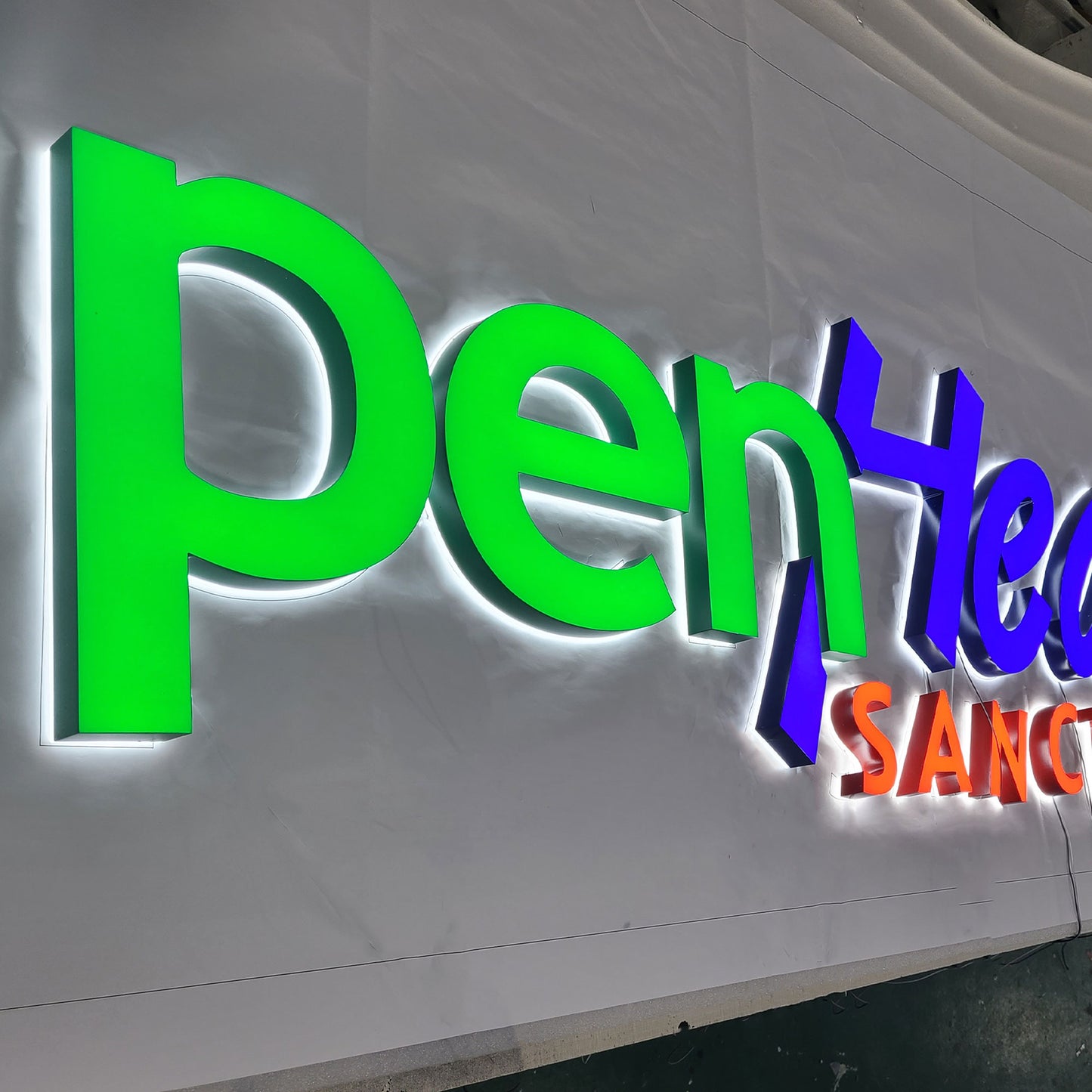 Business Brand Logo Front Acrylic Led 3D Letters Sign Outdoor Back Illuminated Shop Custom Signage
