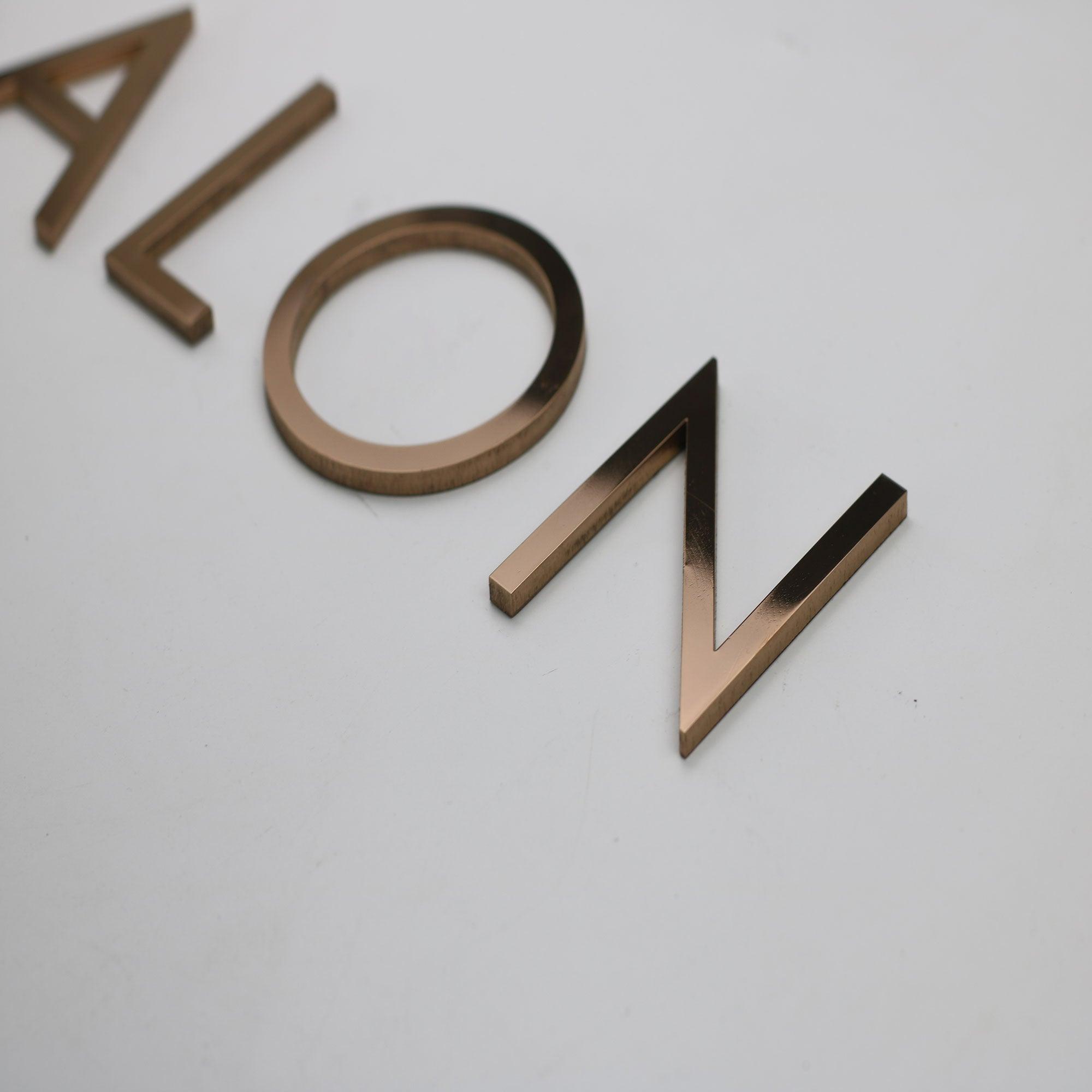 Flat cut solid stainless steel letters for wall decoration indoor and outdoor advertising logo business signage