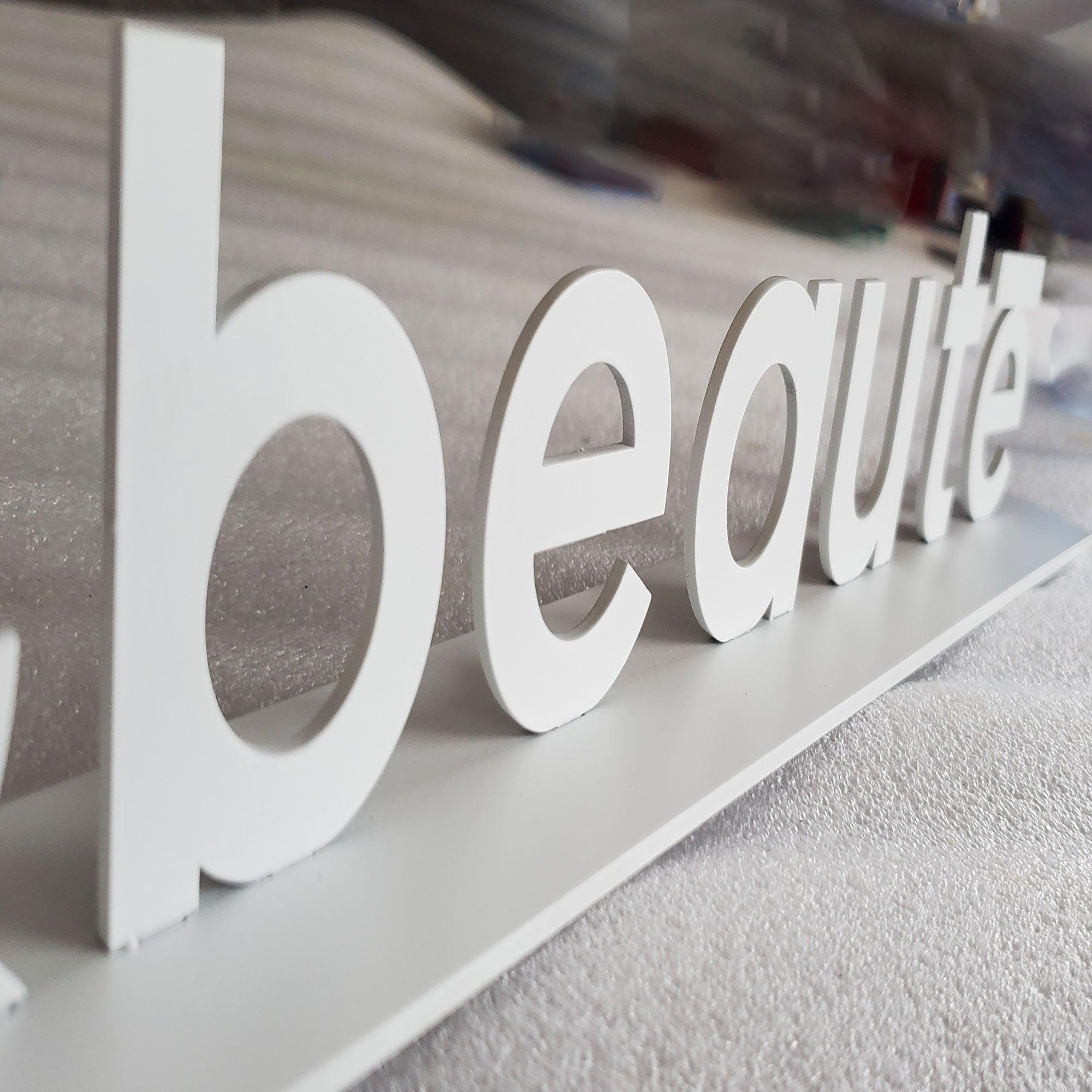 Desk Top Sign Free Standing Table Sign Metal Solid Cut Advertising Letter Signs for Indoor