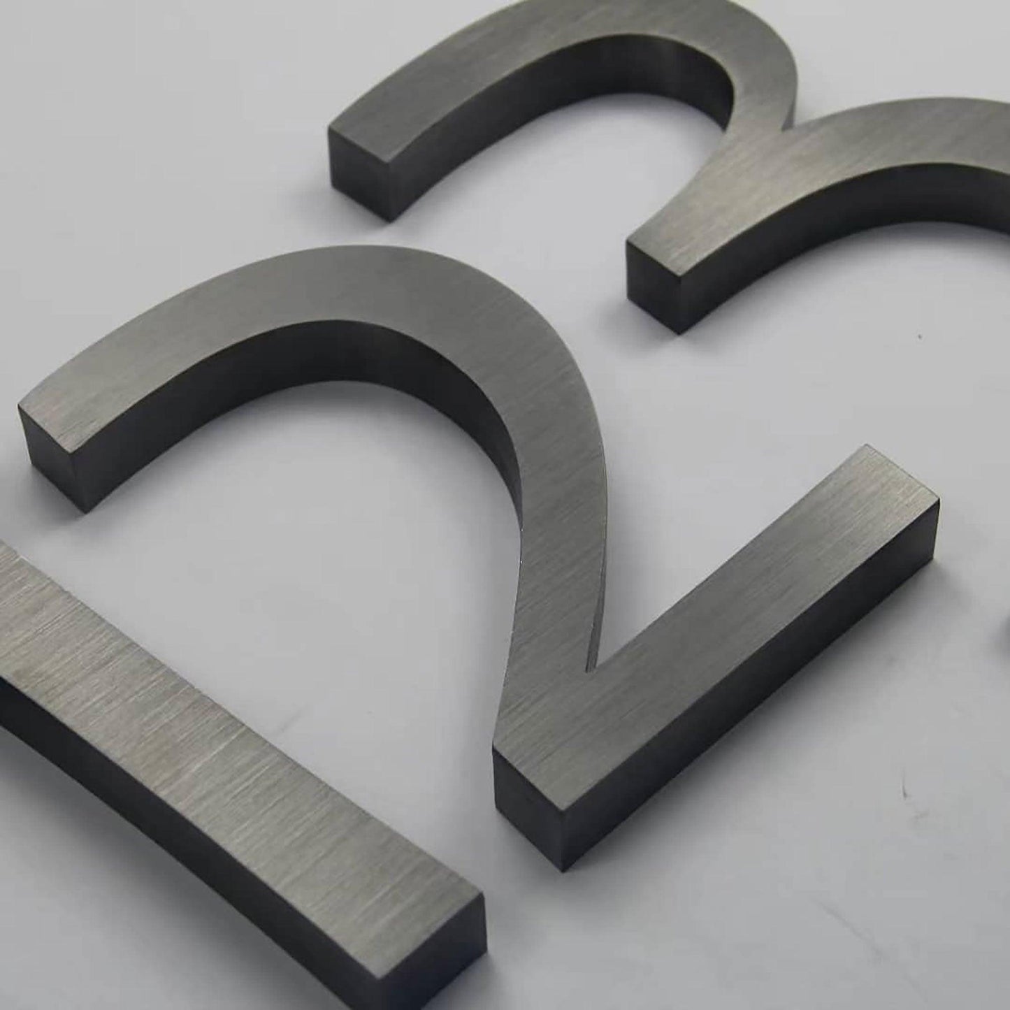 Customized Stainless Steel Letters Brushed Metal Channel Letters Indoor House Number Sign
