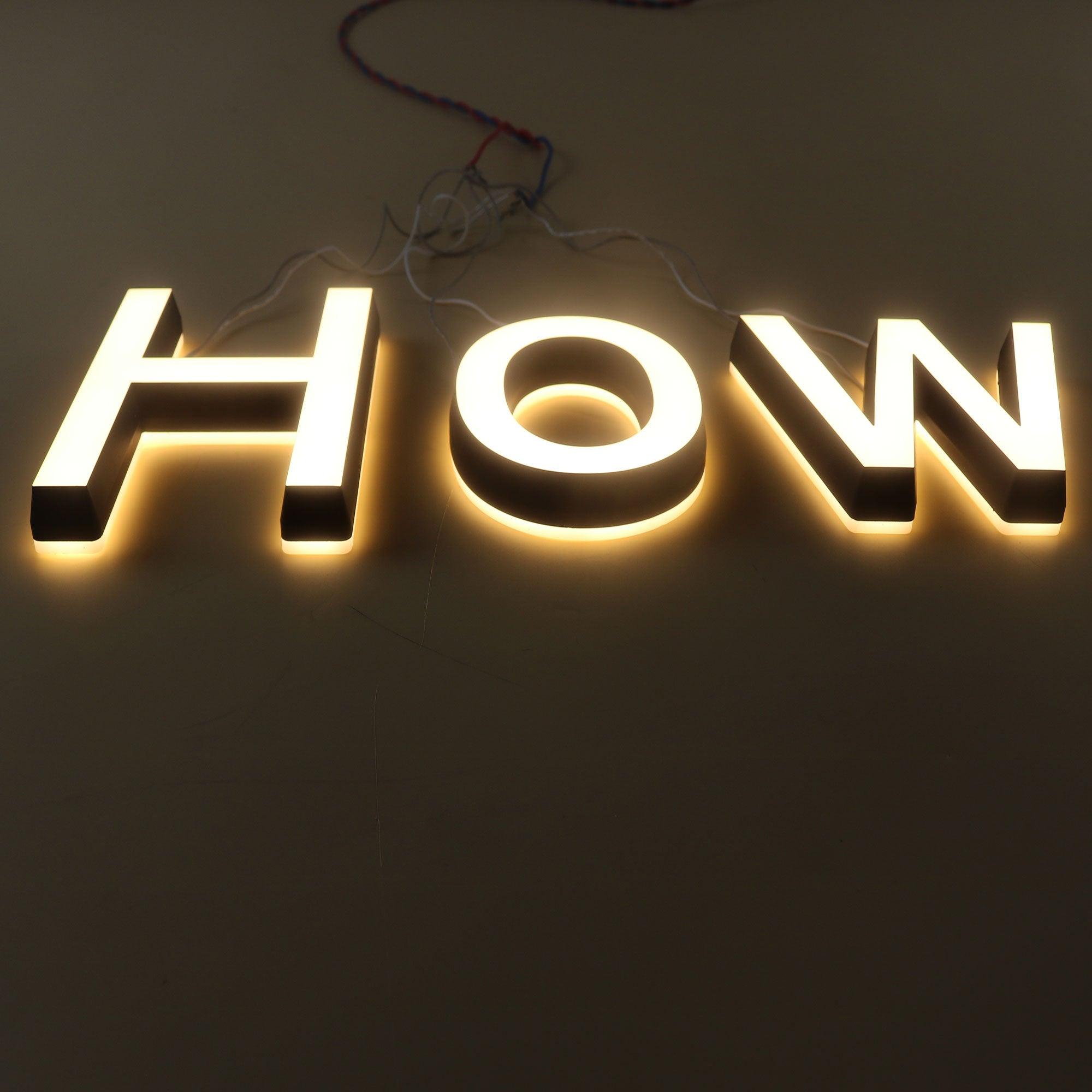 Storefront Acrylic Mini Led Lighted Solid Customized Letters 3D Shop S ...