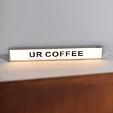 Coffee Shop Desk LED Light Box Rectangle Front Luminous Acrylic Lightbox Aluminium Frame