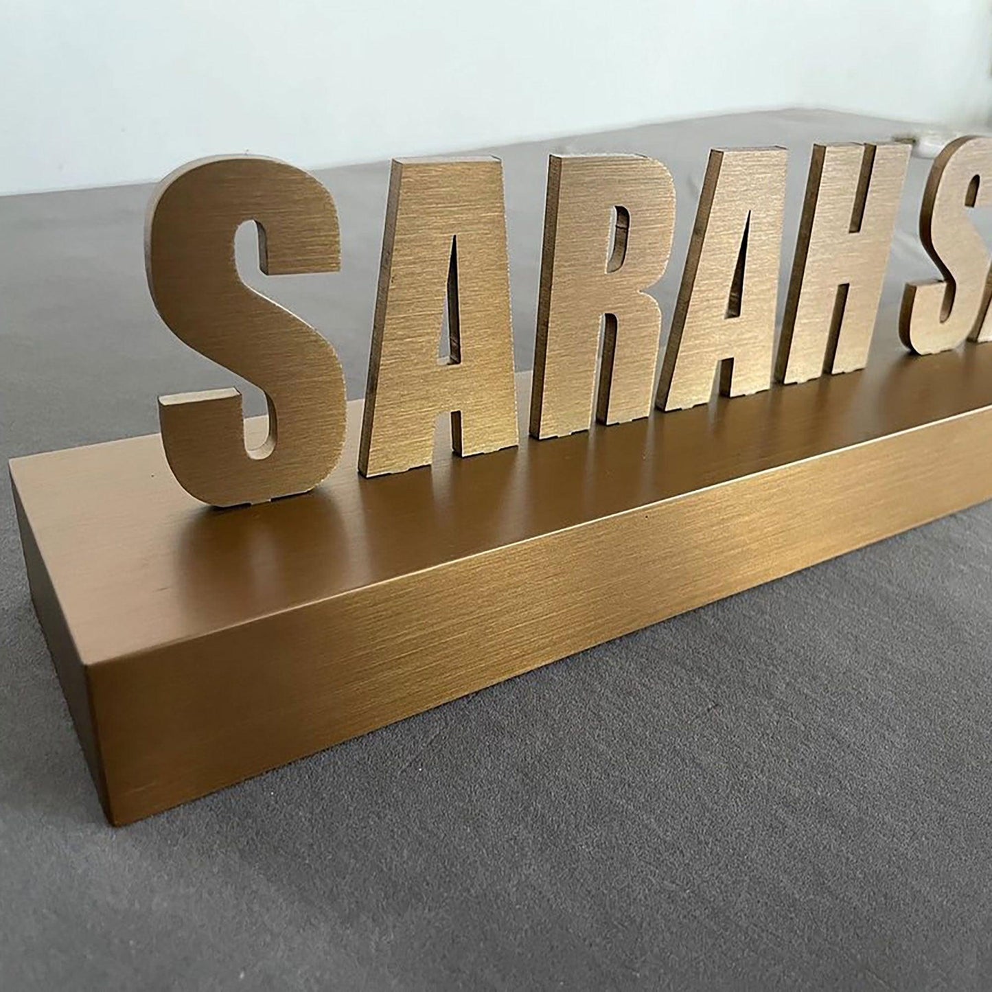 Custom Free Standing Laser Cut Solid Metal Letters 3D Brushed Aluminium Letters Sign