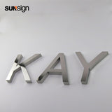 Flat cut stainless steel letters for wall indoor silver mirror finish channel letters business signage