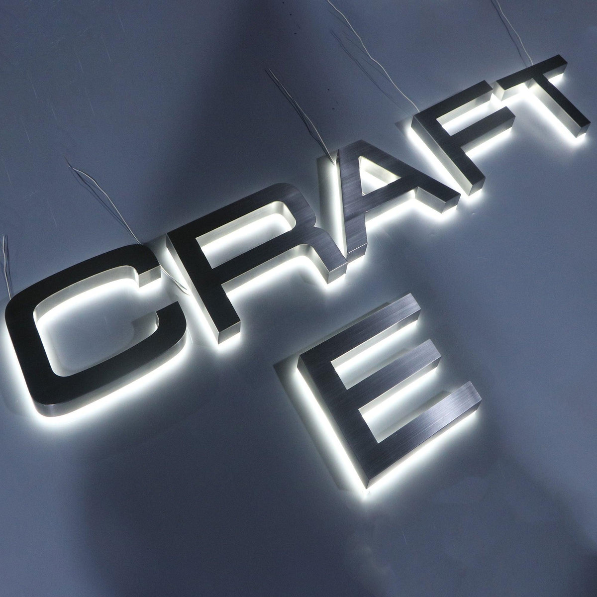 Acrylic Reverse Signage Custom led sign acrylic brushed silver channel letter 3d backlit signa ...