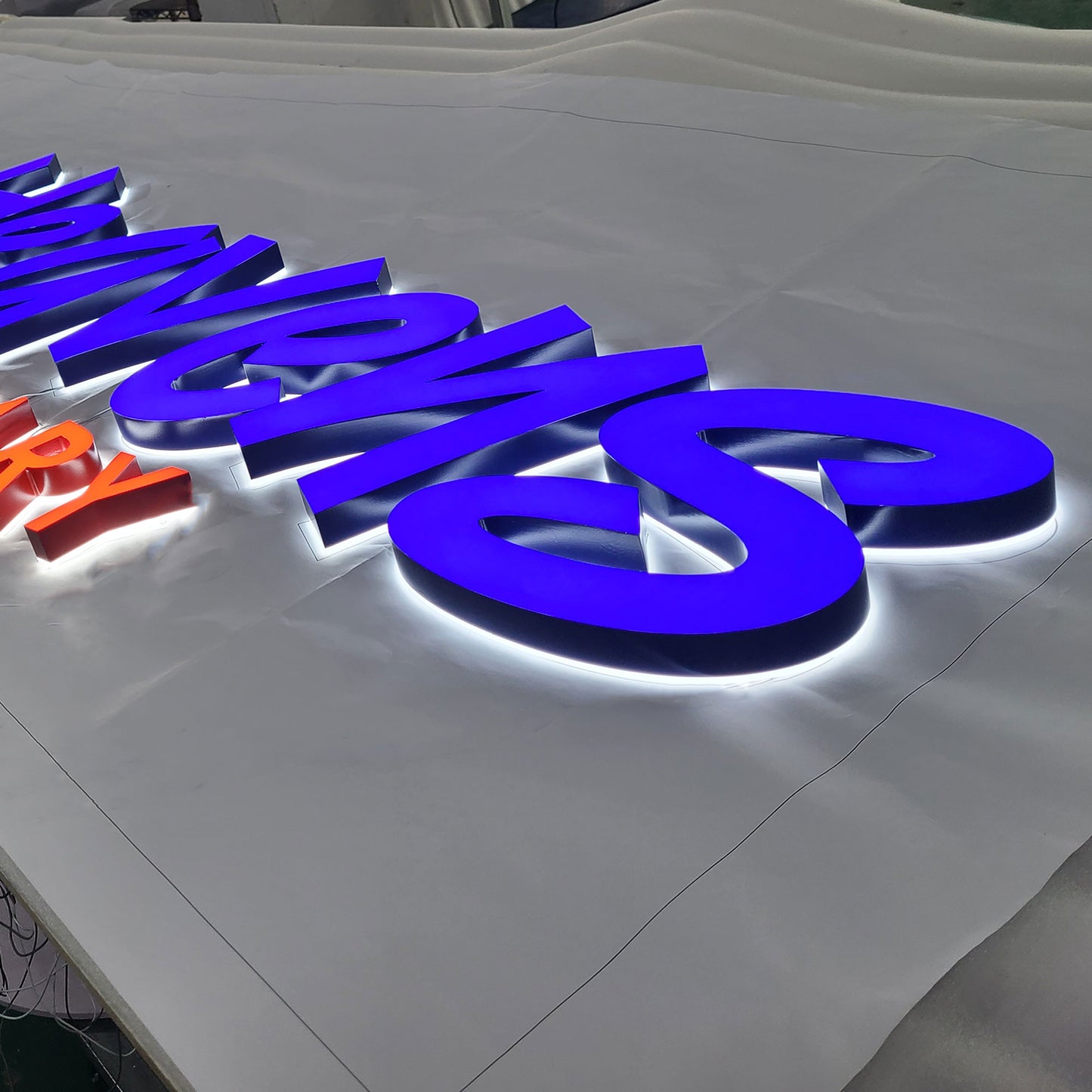 Business Brand Logo Front Acrylic Led 3D Letters Sign Outdoor Back Illuminated Shop Custom Signage