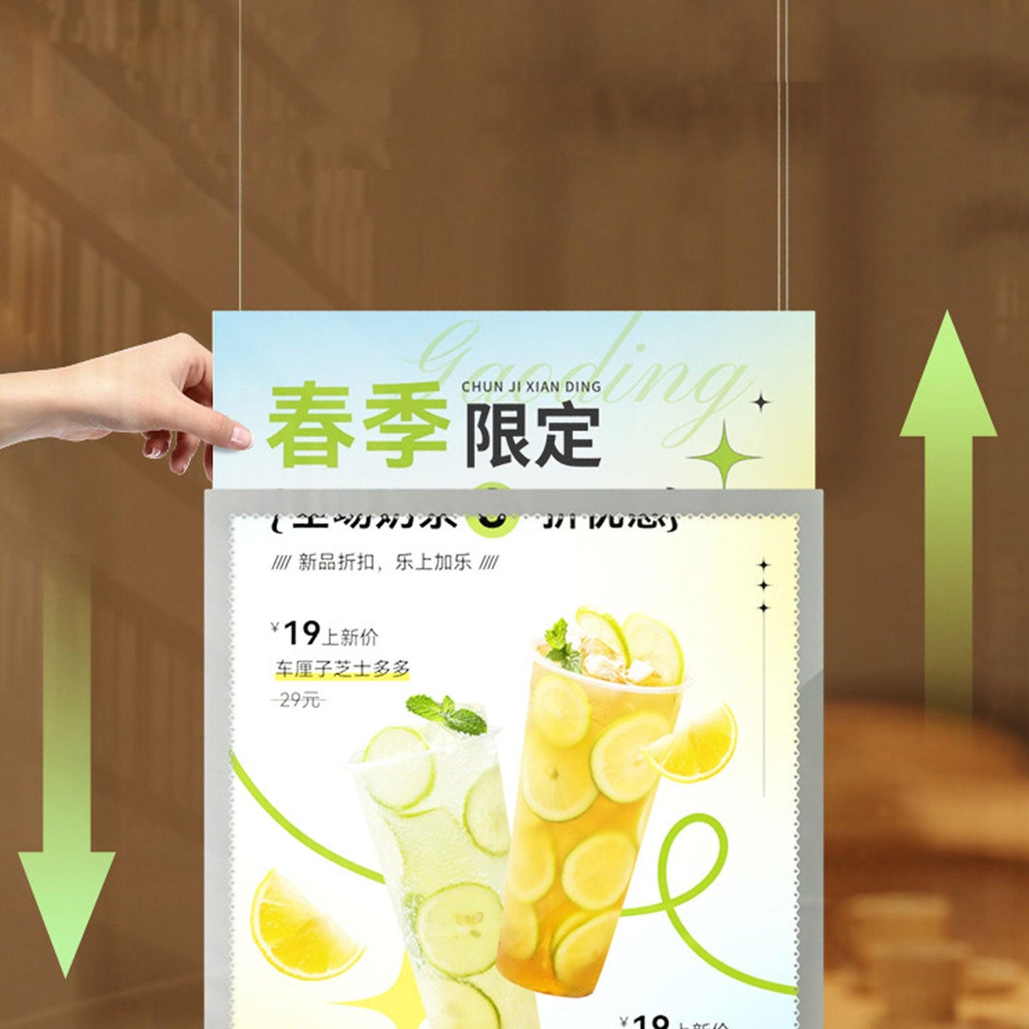Bar restaurant coffee shop light box led menu poster display screen hanging ultra-thin light box