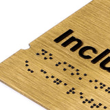 Custom ADA standard braille sign 3d raised numbers metal bead braille wall signage