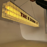 Boutique Stores Indoor Reception Lightbox Sign Stone Texture Acrylic Full Illuminated Light Box Signboard