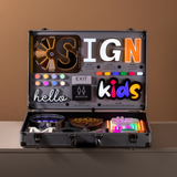 Portable led sample box 3d illuminated letters display business led sample kit box with metal channel letters