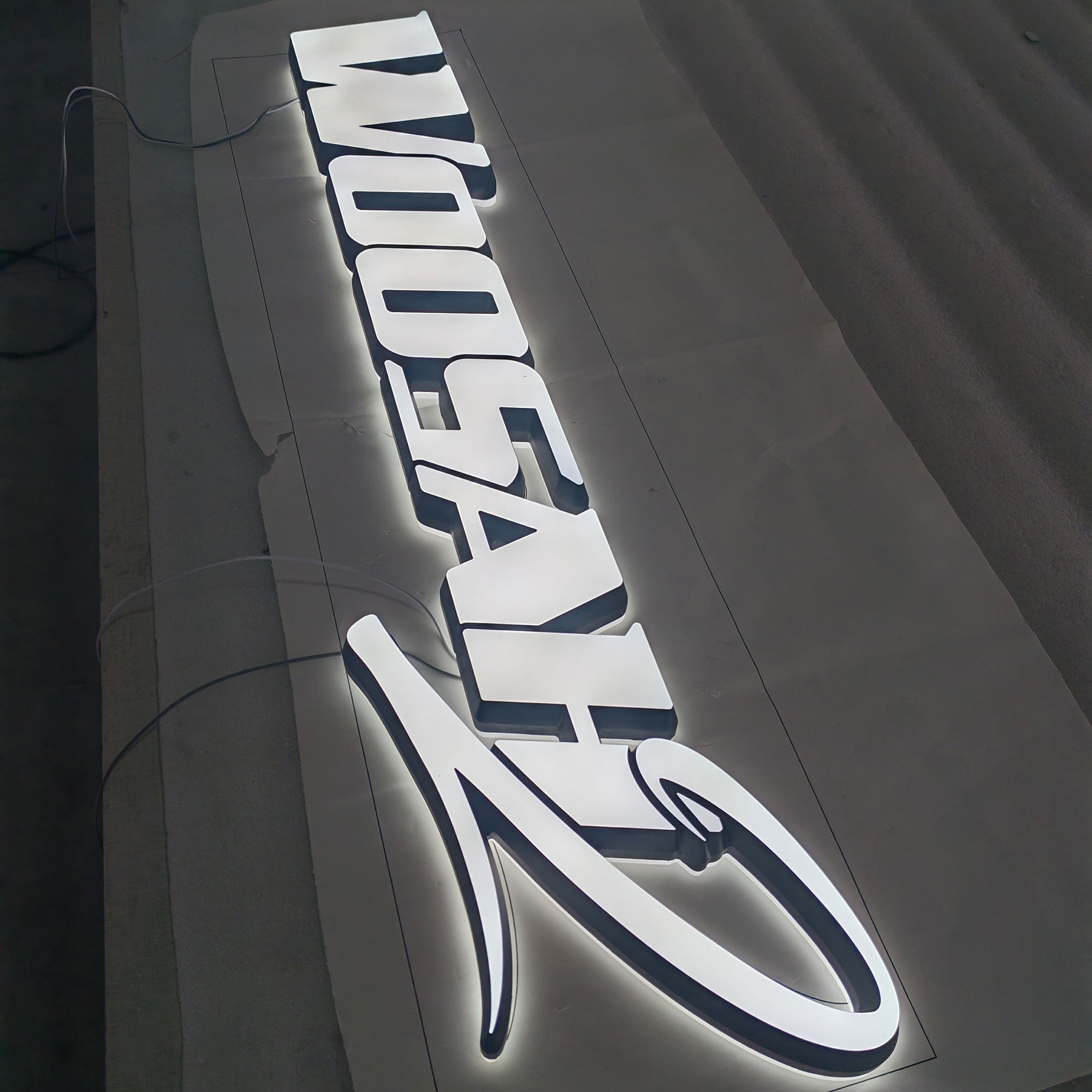 3D Lighted UP Letters Sign Office Wall Mounted Acrylic Frontlit Backlit Letters Sign Illuminated Company Logo Signs