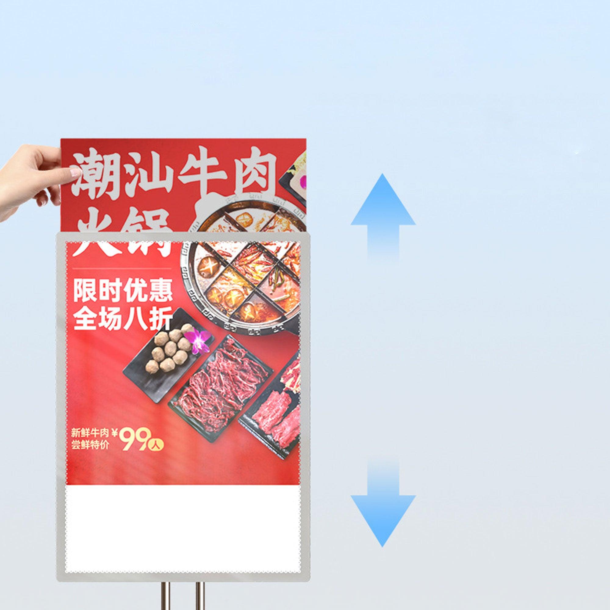Free Standing Tempering Glass Ultra Thin Lightbox Adjustable Portable LED Advertising Screen Display