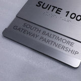 Silver Brushed Metal Plates Stainless Steel Sign Wall Mounted Braille Signage Directional Signs