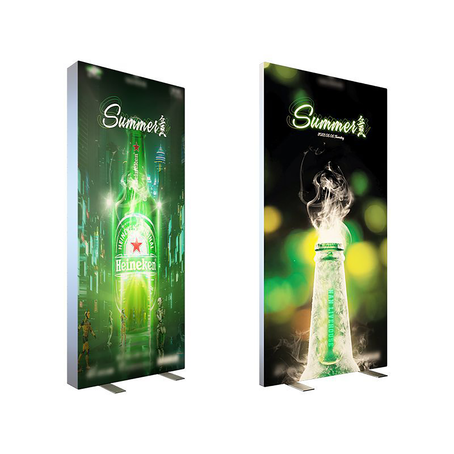 Exhibition Booth Illuminated Fabric Aluminum Free Standing Light Boxes Custom LED Trade Show Booth Light Box
