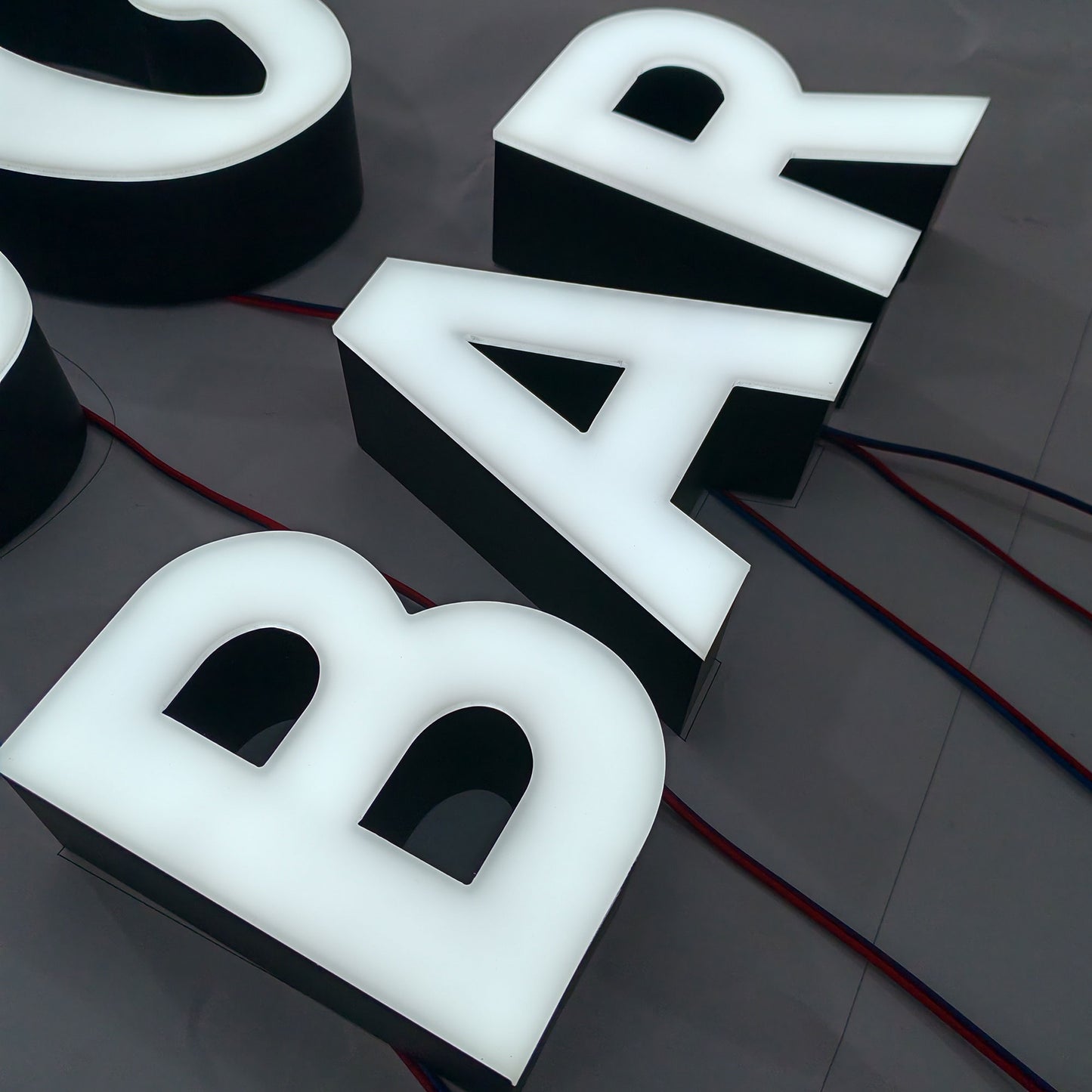 Rimless LED Channel Letter Outdoor Front Illuminated Signs Custom Waterproof Commercial Brand LOGO Face-lit Buildings Sign