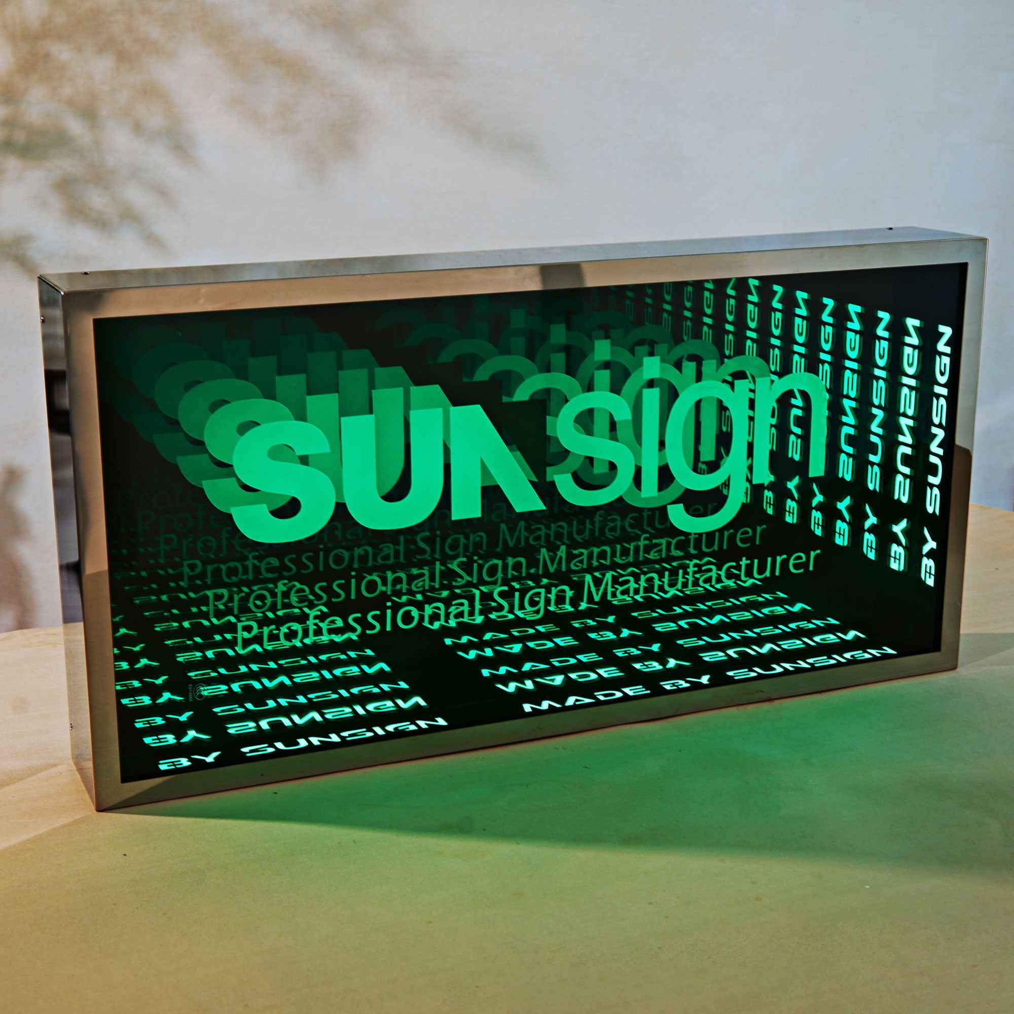 Customized RGB Color Changing LED Infinity Mirror Signage Office 3D Sign LED Mirrors Shop Name Billboard