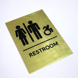 Customized Stainless Steel Gold Brushed Braille Wall Signs Office Indoor 3D Acrylic Cut Braille Sign