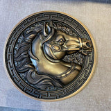 Custom bronze embossed brass sign business engraved metal logo label badger gold metal badge