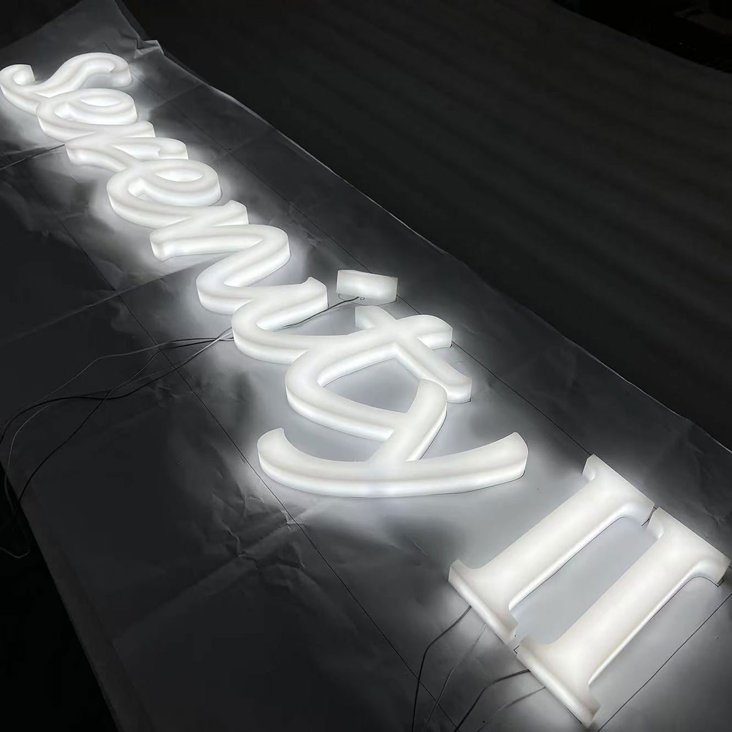 Company Name Sign Personalized Illuminated Acrylic Sign Indoor Led Full Lit 3D Letters Office Wall Sign