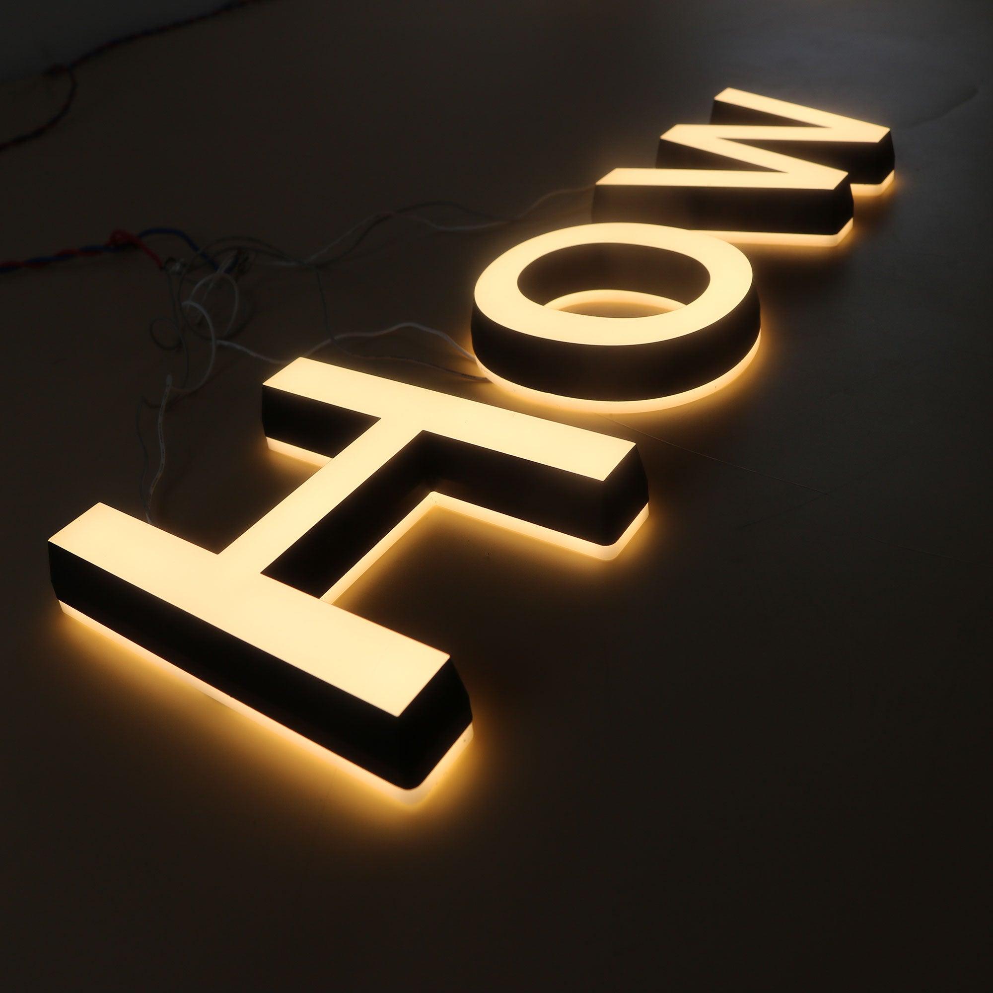 Storefront Acrylic Mini Led Lighted Solid Customized Letters 3D Shop S ...
