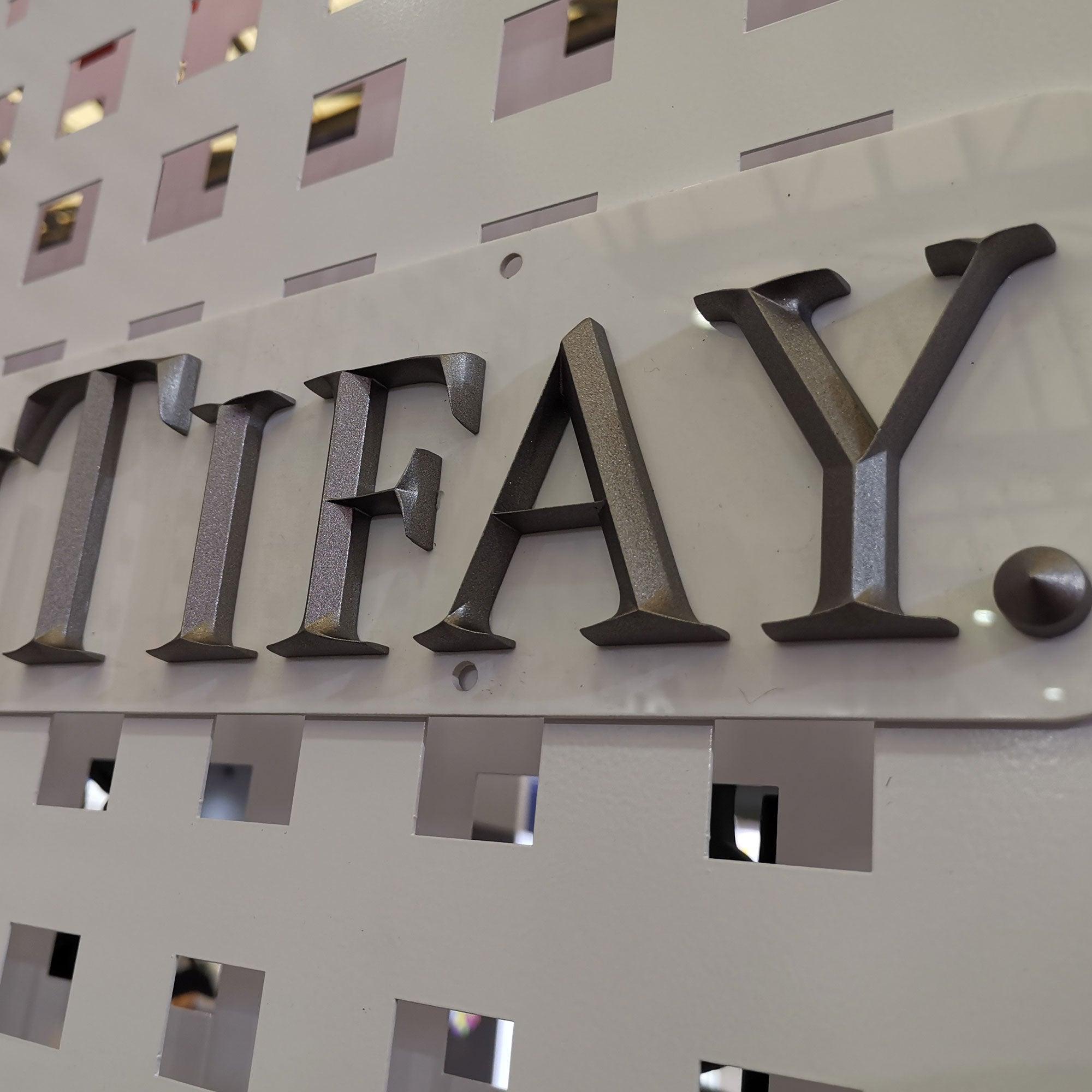 Indoor signs store 3D stainless steel letters bob illuminated letter signs beveled face finish