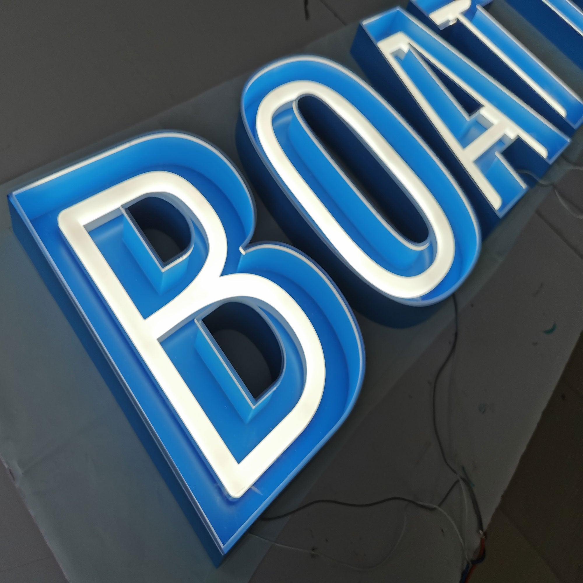 Frontlit 3D LED Faux Neon Signs Illuminated Acrylic Letters with Metal ...